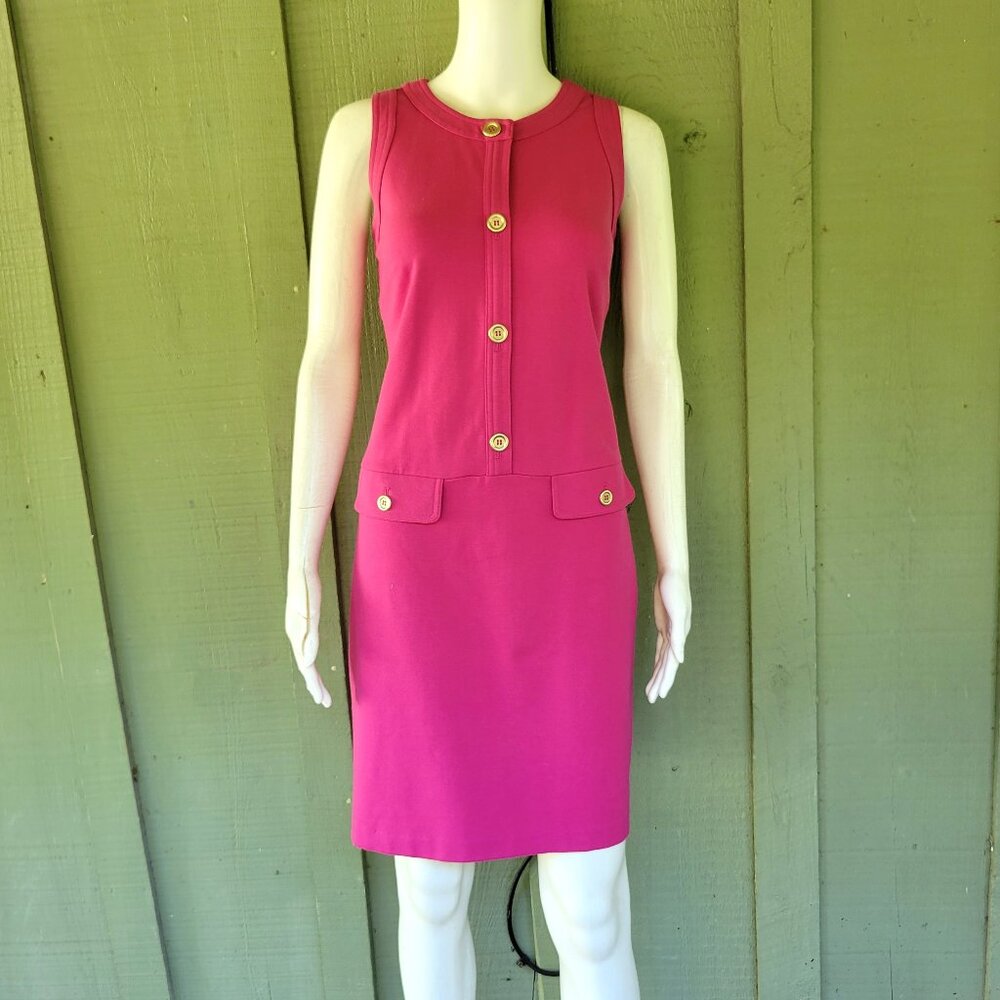 TALBOTS Fuchsia Pink Heavy Jersey Dress 6P Petite